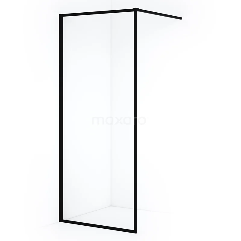 Diamond Walk-in shower | 80 cm Matte black Clear glass Fixed wall IDA08110RMB