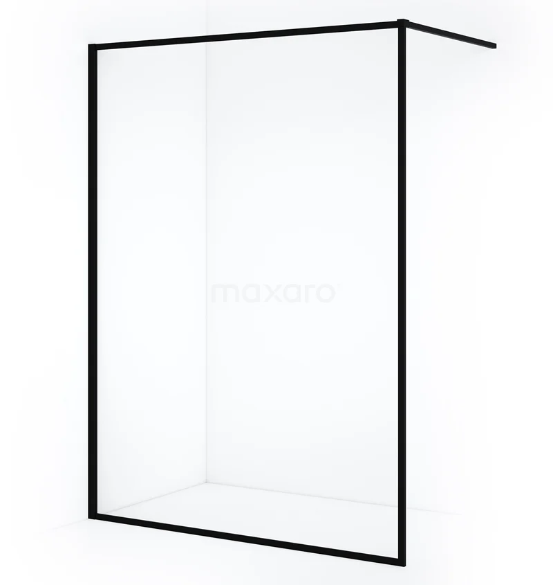 Diamond Walk-in shower | 140 cm Matte black Clear glass Fixed wall IDA14110RMB