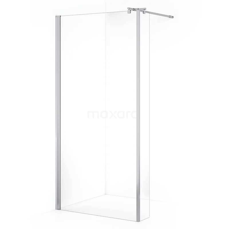Zircon Comfort Walk-in shower | 90 cm Chrome Clear glass Fixed wall with side panel GH-0902013