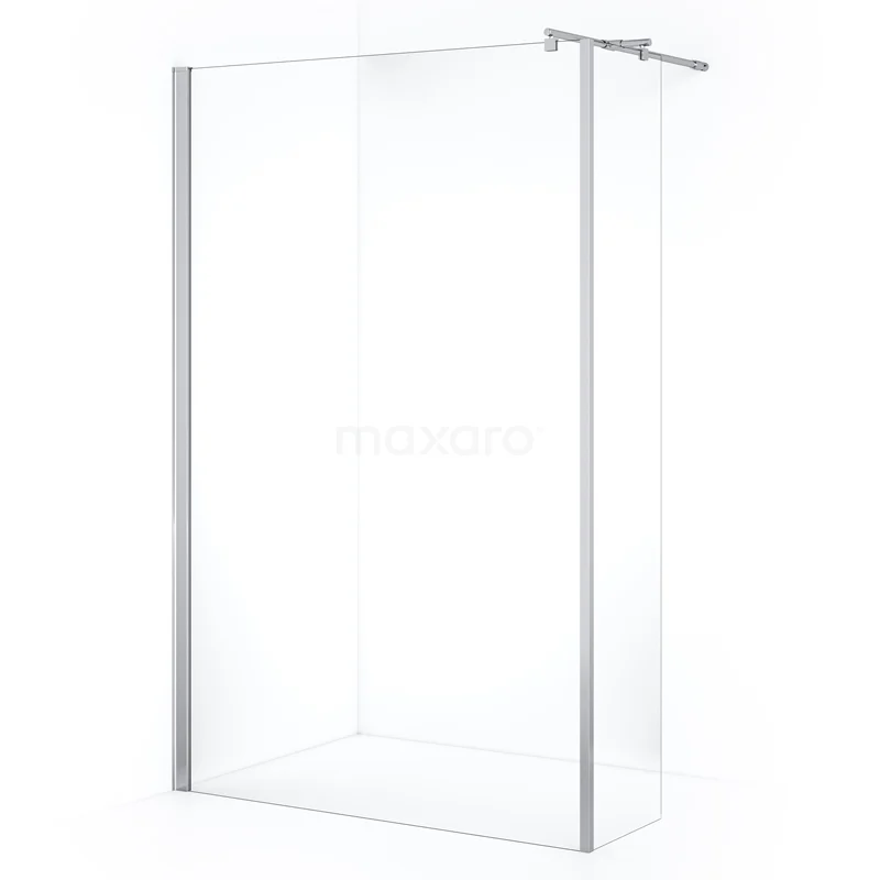 Zircon Comfort Walk-in shower | 120 cm Chrome Clear glass Fixed wall with side panel GH-1204013