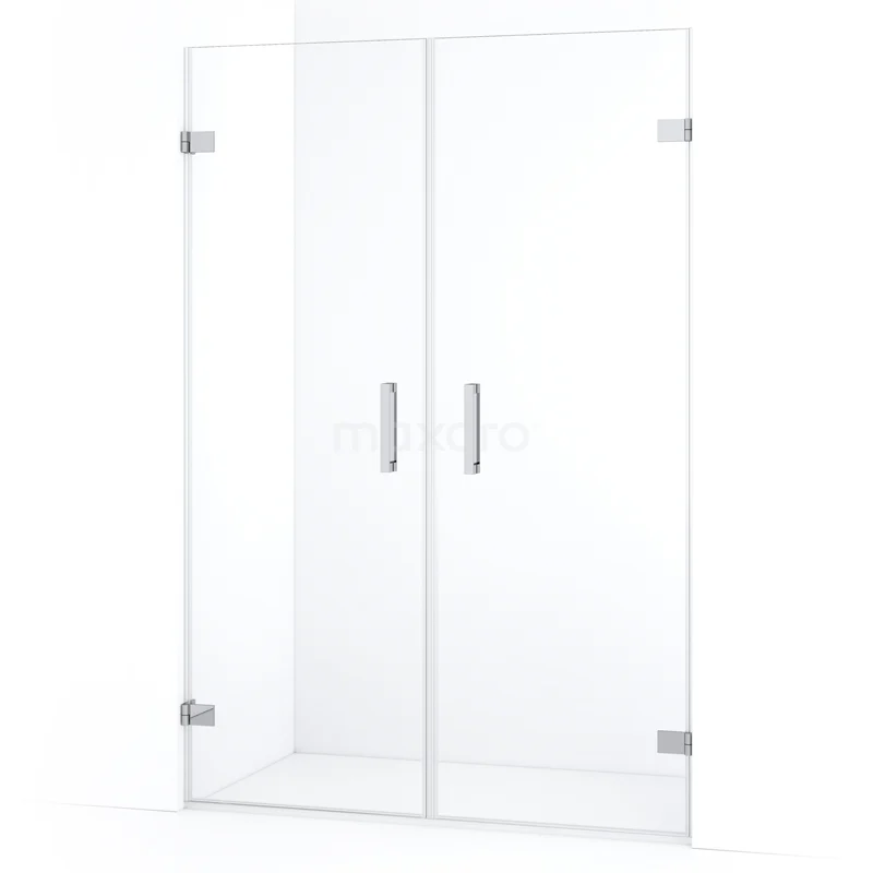 Diamond Shower door | 135 cm Chrome Clear glass Pivot door DDE2070720C