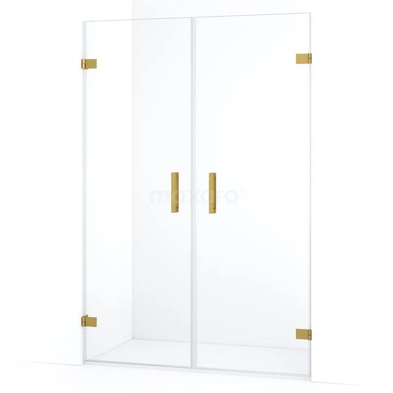 Diamond Shower door | 135 cm Gold Clear glass Pivot door DDE2070720GG