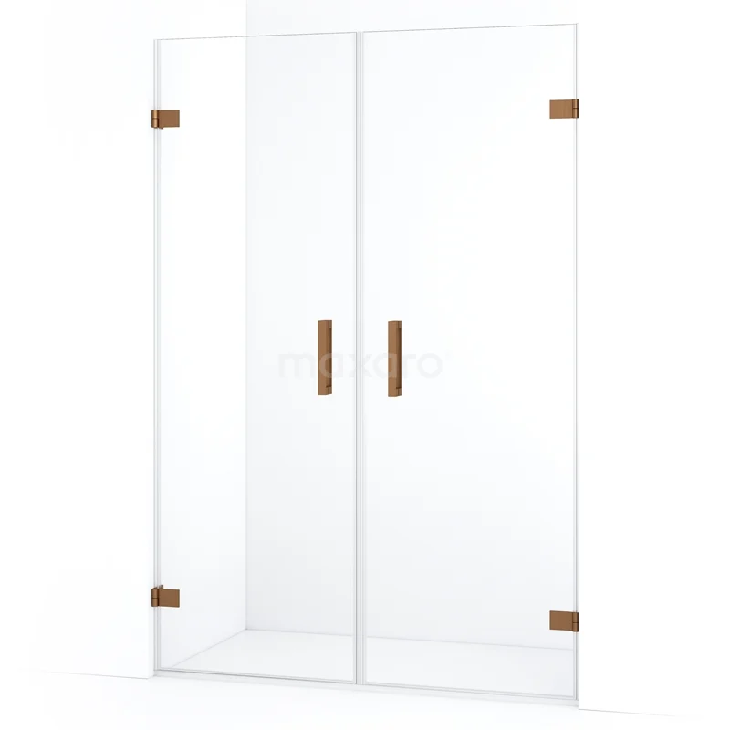 Diamond Shower door | 135 cm Copper Clear glass Pivot door DDE2070720KP