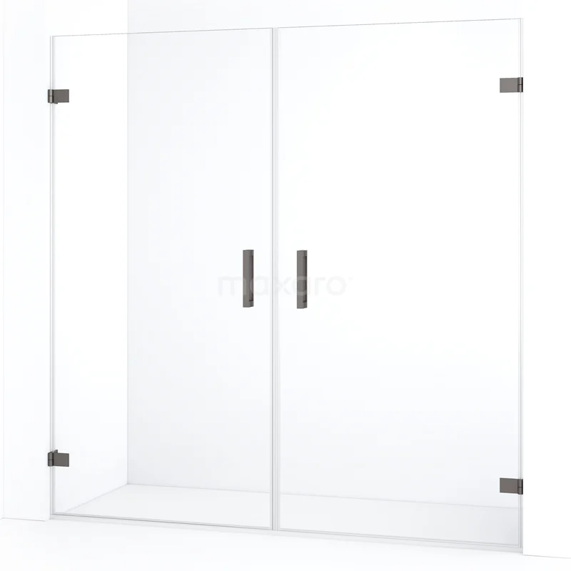 Diamond Shower door | 195 cm Black metal Clear glass Pivot door DDE2101020ZM