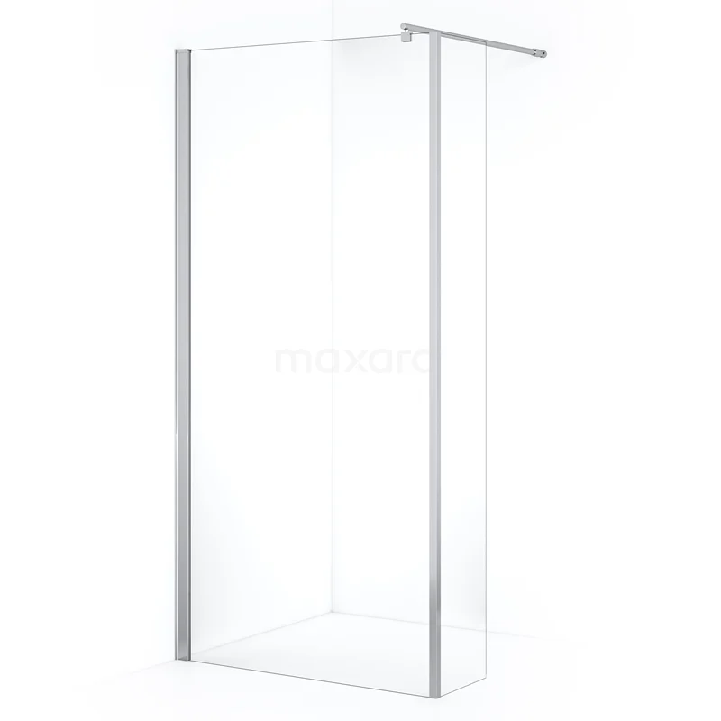 Zircon Comfort Walk-in shower | 90 cm Chrome Clear glass Fixed wall with side panel GH-0903011