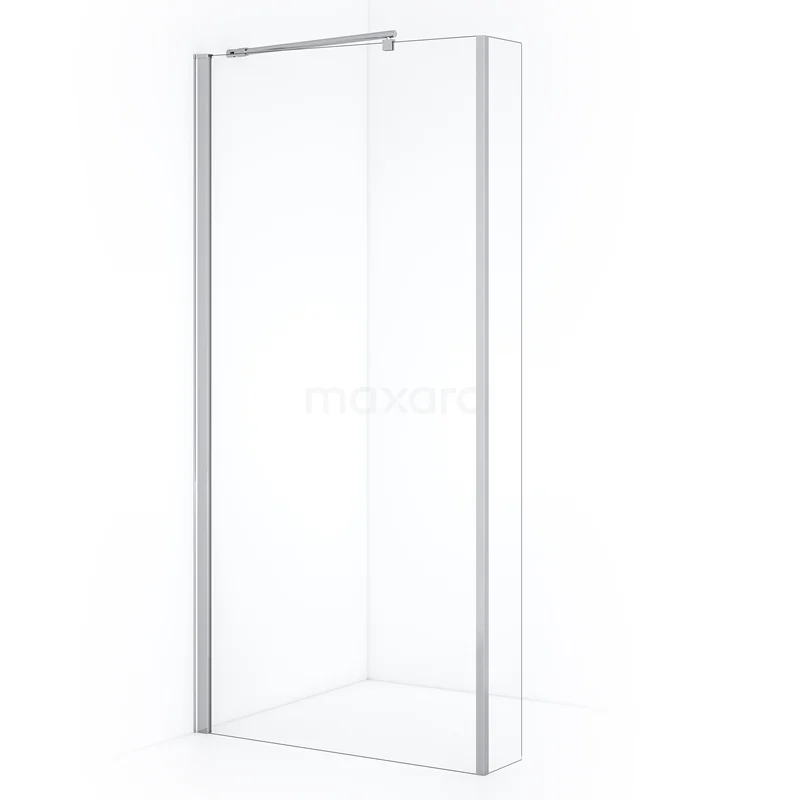 Zircon Comfort Walk-in shower | 90 cm Chrome Clear glass Fixed wall with side panel GH-0902012