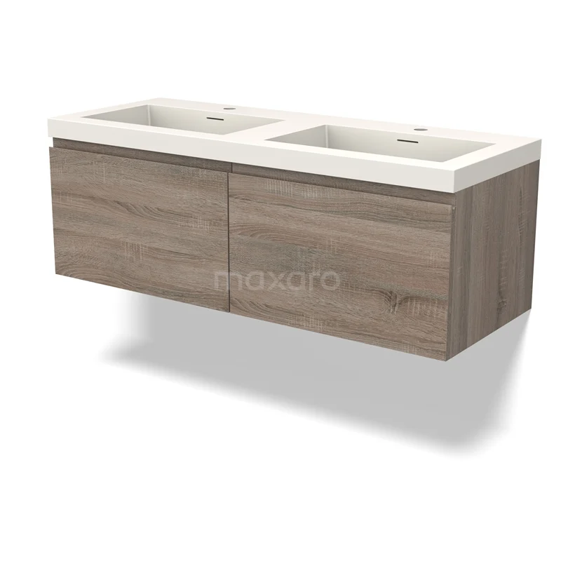 Modulo Vanity units with basin | 120 cm Oak Handle-less front Solid surface 2 Side-by-side drawers BMW12-00958