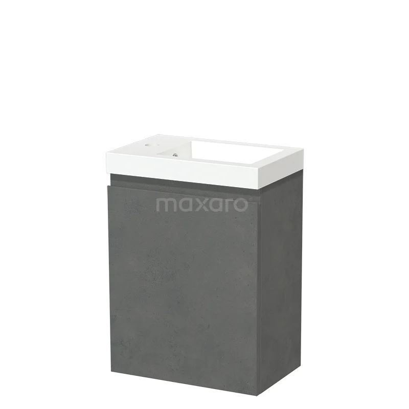 Modulo Pico Toilet unit with basin | 40 cm Dark grey concrete Handleless front Mineral marble TMW10-00514