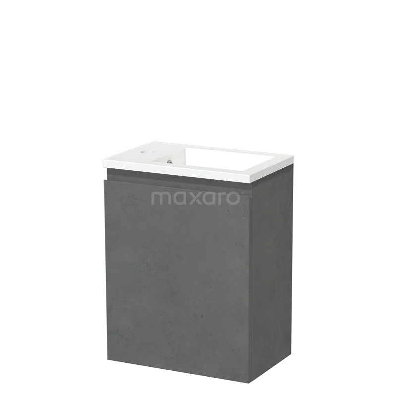 Modulo Pico Toilet unit with basin | 40 cm Dark grey concrete Handleless front Mineral marble TMW10-00515