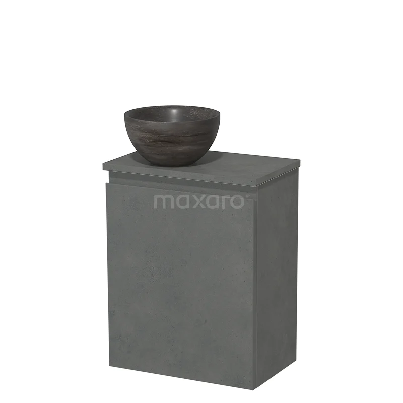 Toilet unit with wash basin | 41 cm Dark grey concrete Handleless front Blue stone Natural stone countertop wash basin Dark grey concrete worktop Fronts TMK10-14162