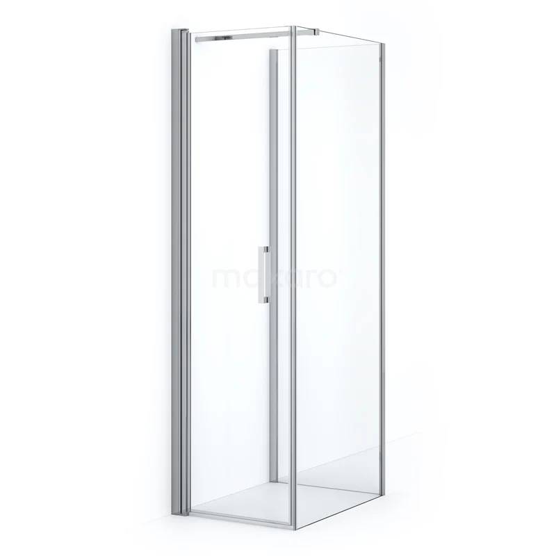 Diamond Shower enclosure | 80x60 cm Chrome Clear glass Pivot door Semi-detached rectangle CDF1060806110CN