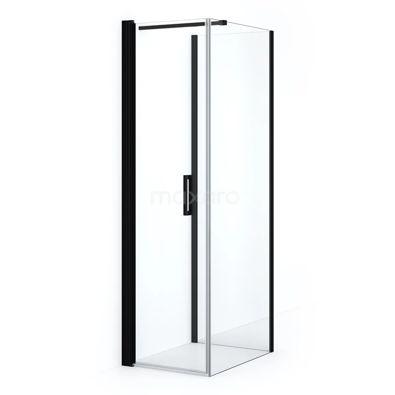 Diamond Shower enclosure | 80x60 cm Matte black Clear glass Pivot door Semi-detached rectangle CDF1060806110MBN