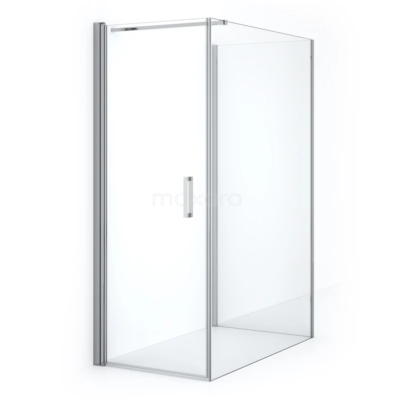 Diamond Shower enclosure | 140x80 cm Chrome Clear glass Pivot door Semi-detached rectangle CDF1081408110CN