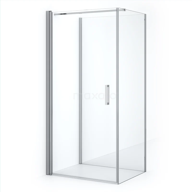 Diamond Shower enclosure | 80x70 cm Chrome Clear glass Pivot door Semi-detached rectangle CDF1080708110CN
