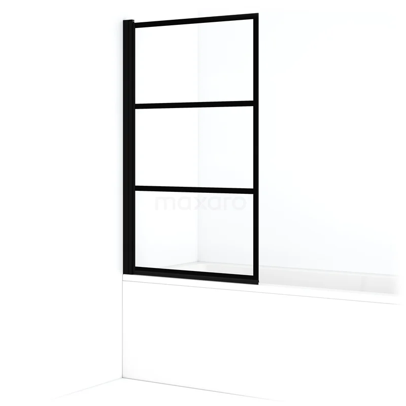 Diamond Badewannenaufsatz | 90 cm Matt Schwarz Klar mit 4 schwarzen Streifen BDB10918MB Diamond Badewannenaufsatz | 90 cm Matt Schwarz Klar mit 4 schwarzen Streifen BDB10918MB