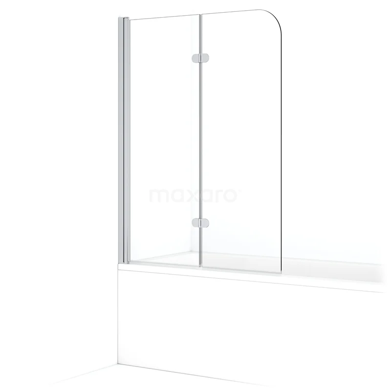 Diamond Bath screen | 120 cm Chrome Clear glass BDC120120C