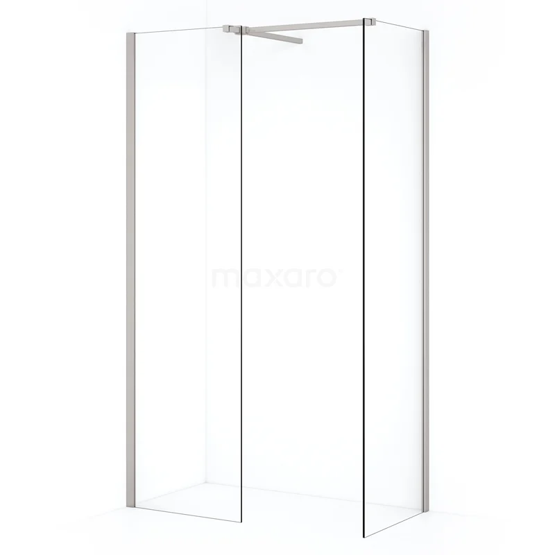 Diamond Walk-in shower | 60x60 cm Stainless steel Clear glass 2 fixed walls IDB0606510BR