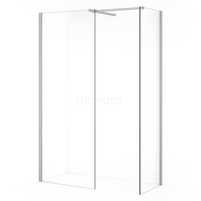 Diamond Walk-in shower | 80x50 cm Stainless steel Clear glass 2 fixed walls IDB0508510BR