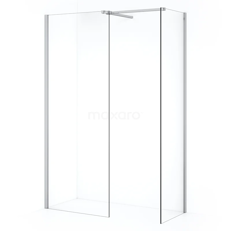 Diamond Walk-in shower | 80x50 cm Chrome Clear glass 2 fixed walls IDB0508510C