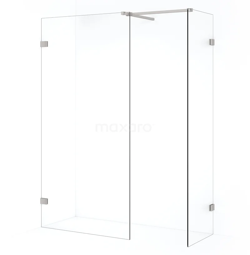 Diamond Walk-in shower | 100x50 cm Stainless steel Clear glass 2 fixed walls IDB0510520BR