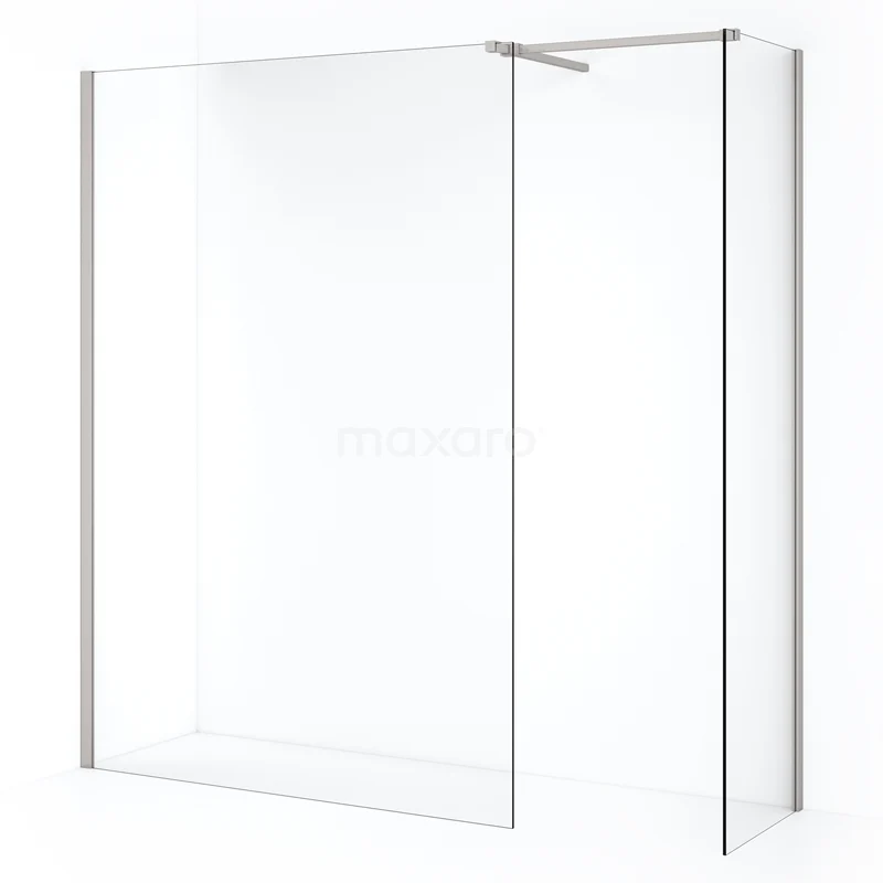 Diamond Walk-in shower | 130x50 cm Stainless steel Clear glass 2 fixed walls IDB0513510BR
