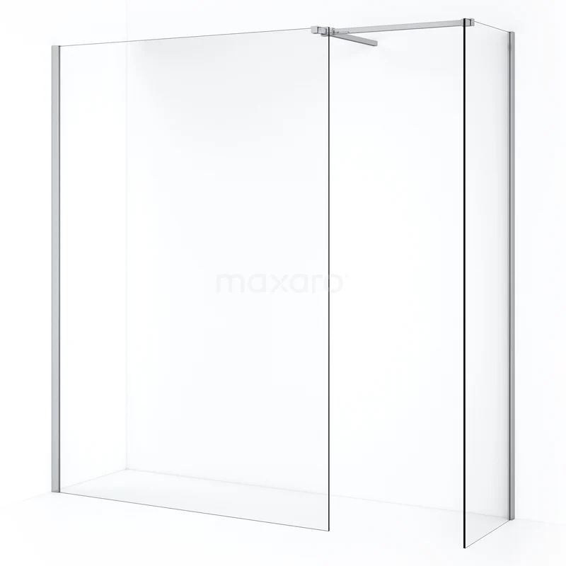 Diamond Walk-in shower | 130x50 cm Chrome Clear glass 2 fixed walls IDB0513510C