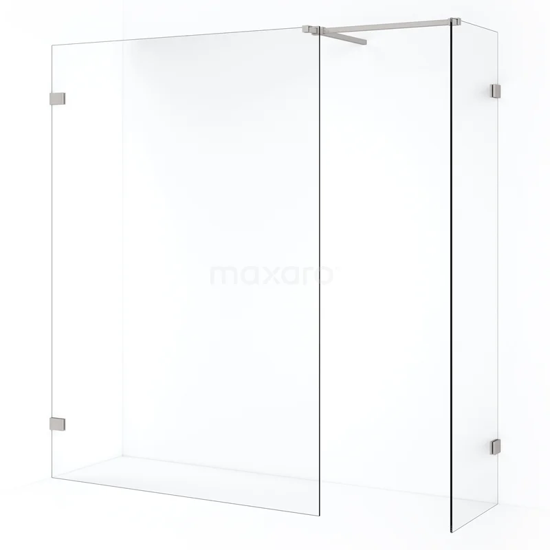 Diamond Walk-in shower | 140x50 cm Stainless steel Clear glass 2 fixed walls IDB0514520BR