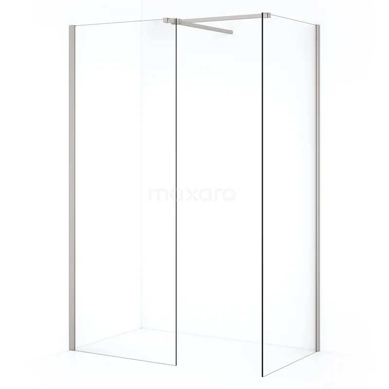 Diamond Walk-in shower | 70x60 cm Stainless steel Clear glass 2 fixed walls IDB0706510BR