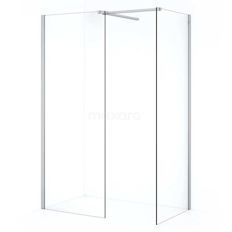 Diamond Walk-in shower | 70x60 cm Chrome Clear glass 2 fixed walls IDB0706510C