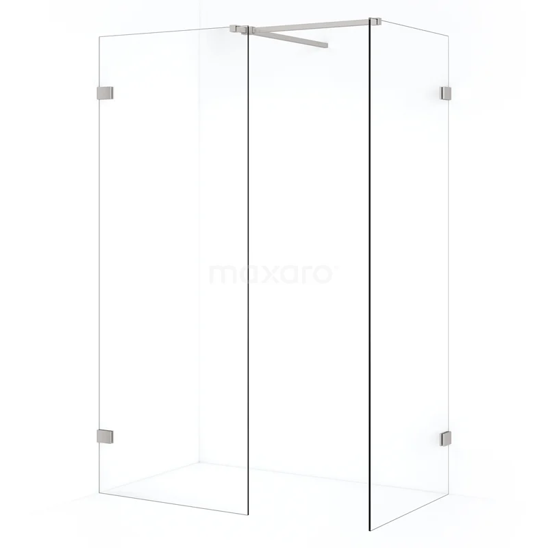 Diamond Walk-in shower | 80x70 cm Stainless steel Clear glass 2 fixed walls IDB0708520BR