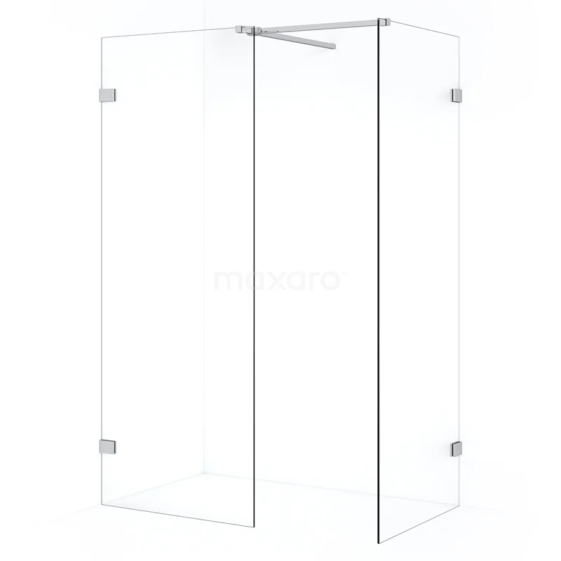 Diamond Walk-in shower | 80x70 cm Chrome Clear glass 2 fixed walls IDB0708520C