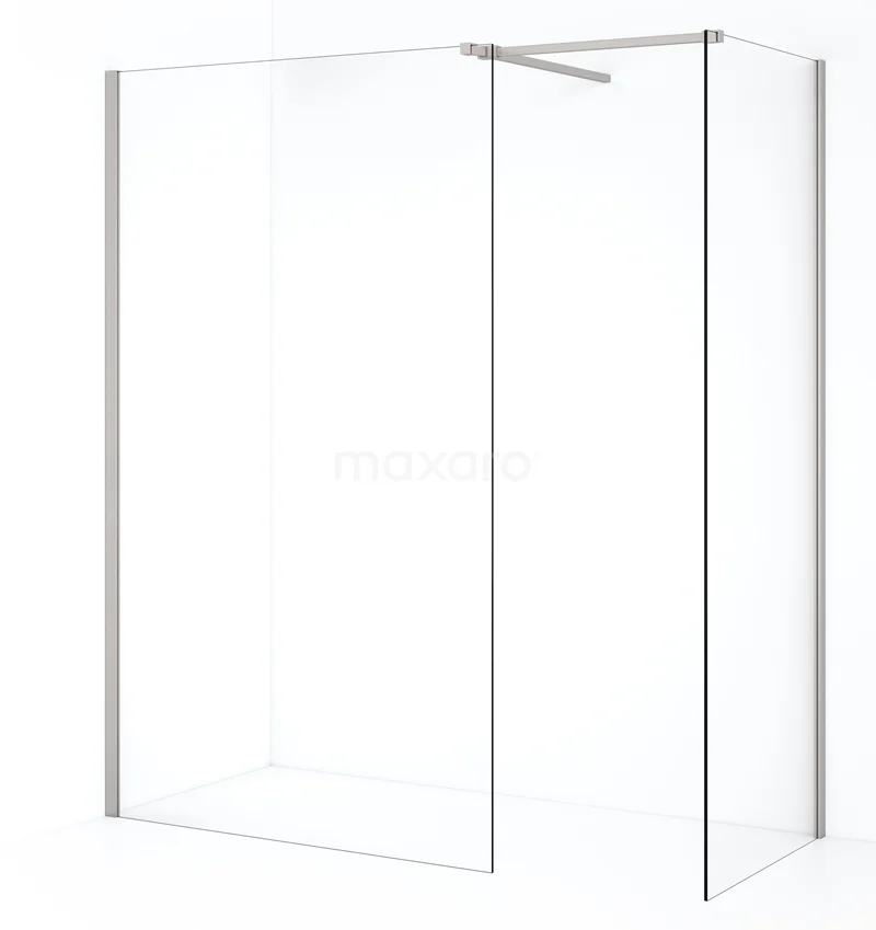 Diamond Walk-in shower | 110x80 cm Stainless steel Clear glass 2 fixed walls IDB0811510BR