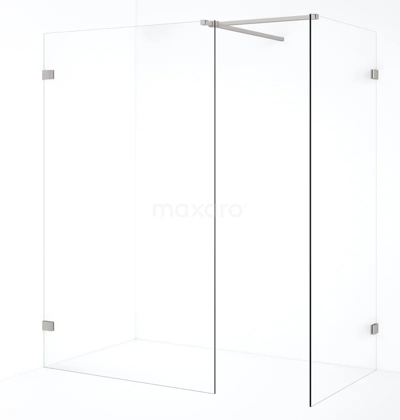Diamond Walk-in shower | 110x100 cm Stainless steel Clear glass 2 fixed walls IDB1011520BR