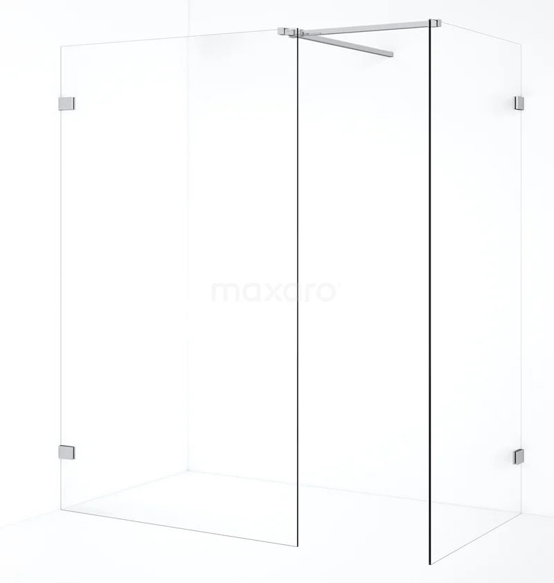 Diamond Walk-in shower | 110x100 cm Chrome Clear glass 2 fixed walls IDB1011520C