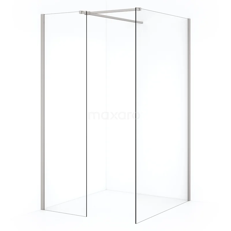 Diamond Walk-in shower | 110x60 cm Stainless steel Clear glass 2 fixed walls IDB1106510BR