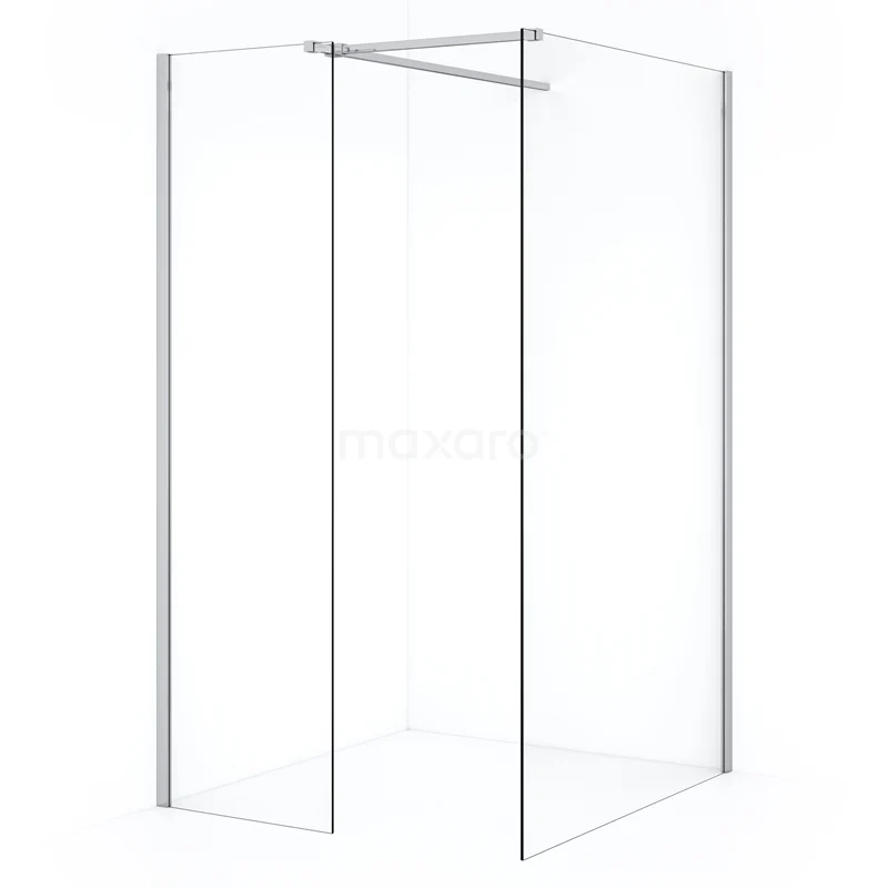 Diamond Walk-in shower | 110x60 cm Chrome Clear glass 2 fixed walls IDB1106510C