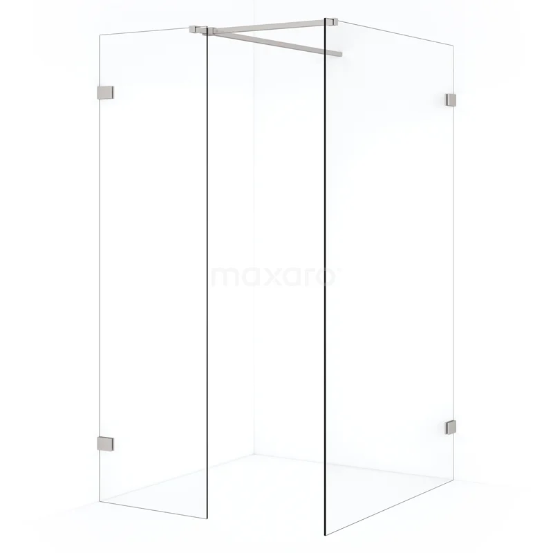 Diamond Walk-in shower | 120x50 cm Stainless steel Clear glass 2 fixed walls IDB1205520BR