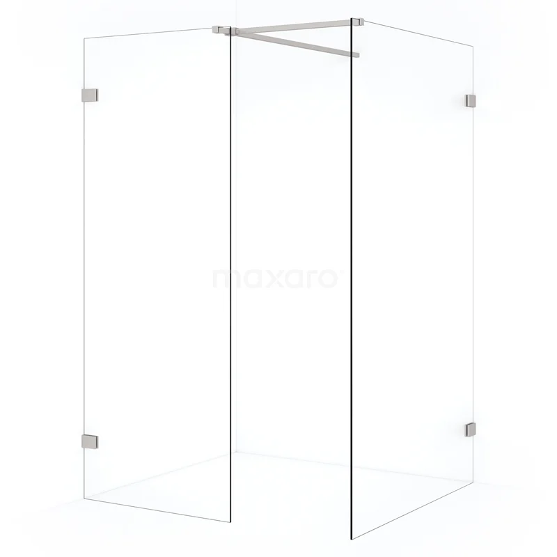 Diamond Walk-in shower | 110x70 cm Stainless steel Clear glass 2 fixed walls IDB1107520BR