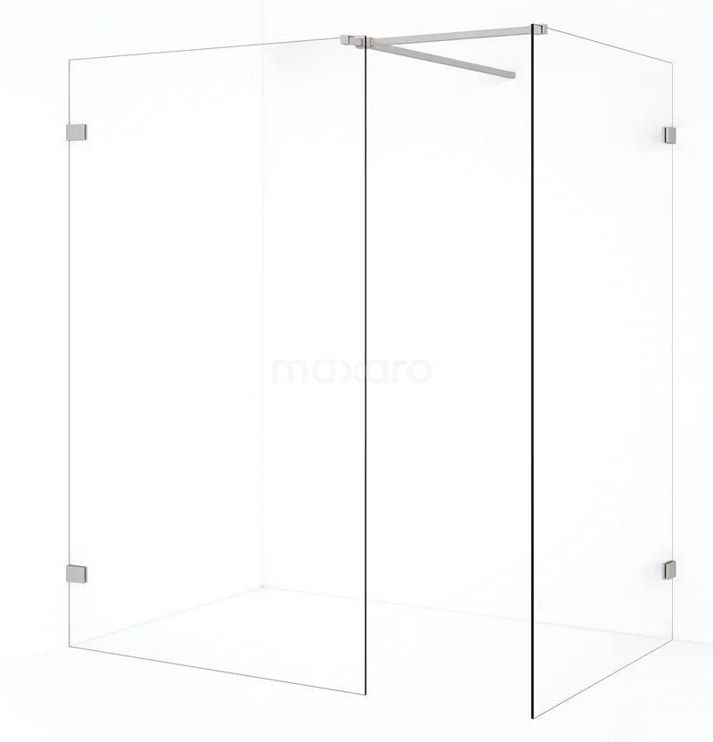 Diamond Walk-in shower | 120x110 cm Stainless steel Clear glass 2 fixed walls IDB1211520BR