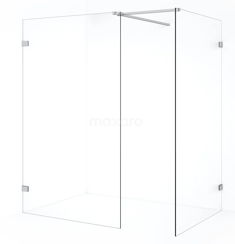 Diamond Walk-in shower | 120x110 cm Chrome Clear glass 2 fixed walls IDB1211520C