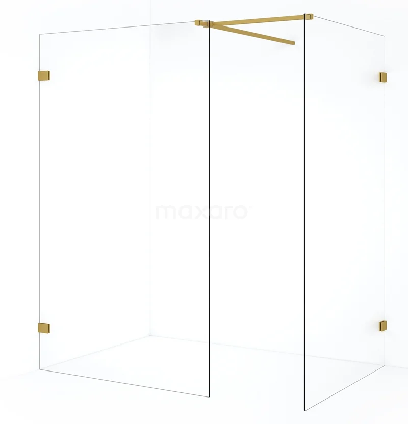 Diamond Walk-in shower | 120x110 cm Gold Clear glass 2 fixed walls IDB1112520GG