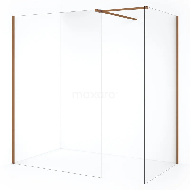 Diamond Walk-in shower | Copper Clear glass 2 fixed walls IDB1214510KP