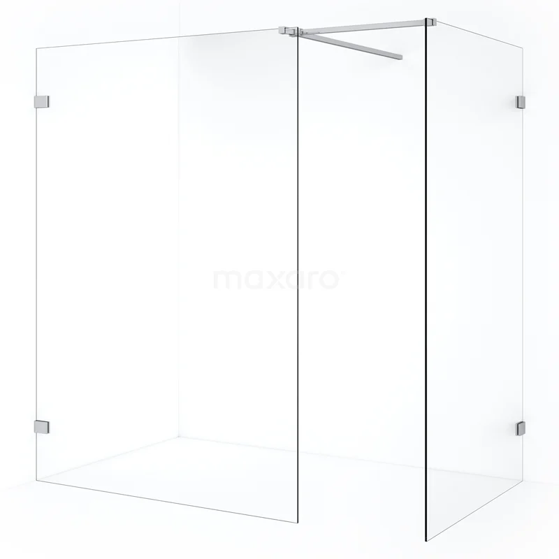 Diamond Walk-in shower | 130x110 cm Chrome Clear glass 2 fixed walls IDB1113520C