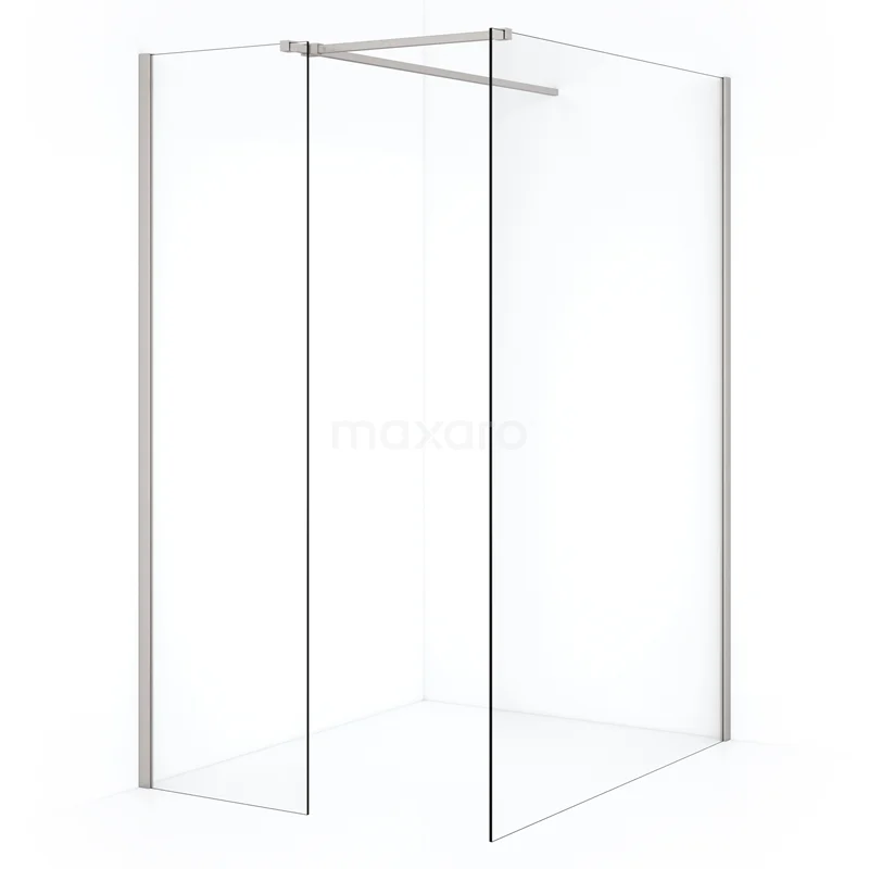 Diamond Walk-in shower | 140x60 cm Stainless steel Clear glass 2 fixed walls IDB1406510BR