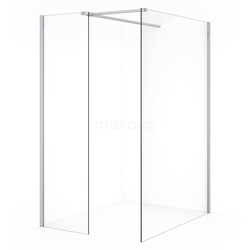 Diamond Walk-in shower | 140x60 cm Chrome Clear glass 2 fixed walls IDB1406510C