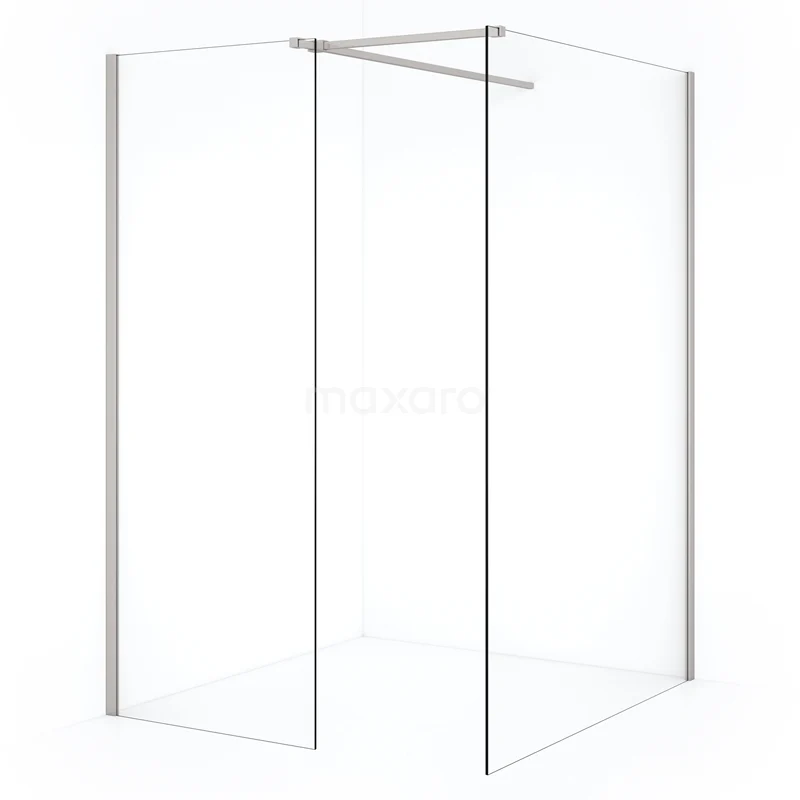 Diamond Walk-in shower | 130x70 cm Stainless steel Clear glass 2 fixed walls IDB1307510BR