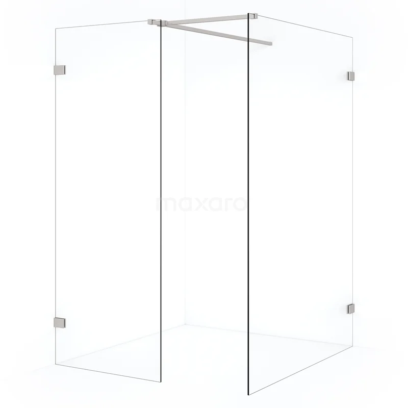 Diamond Walk-in shower | 130x80 cm Stainless steel Clear glass 2 fixed walls IDB1308520BR