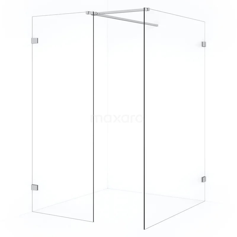 Diamond Walk-in shower | 140x70 cm Chrome Clear glass 2 fixed walls IDB1407520C