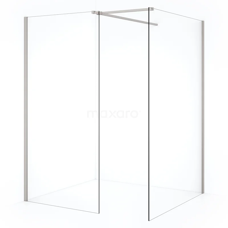 Diamond Walk-in shower | 140x100 cm Stainless steel Clear glass 2 fixed walls IDB1410510BR
