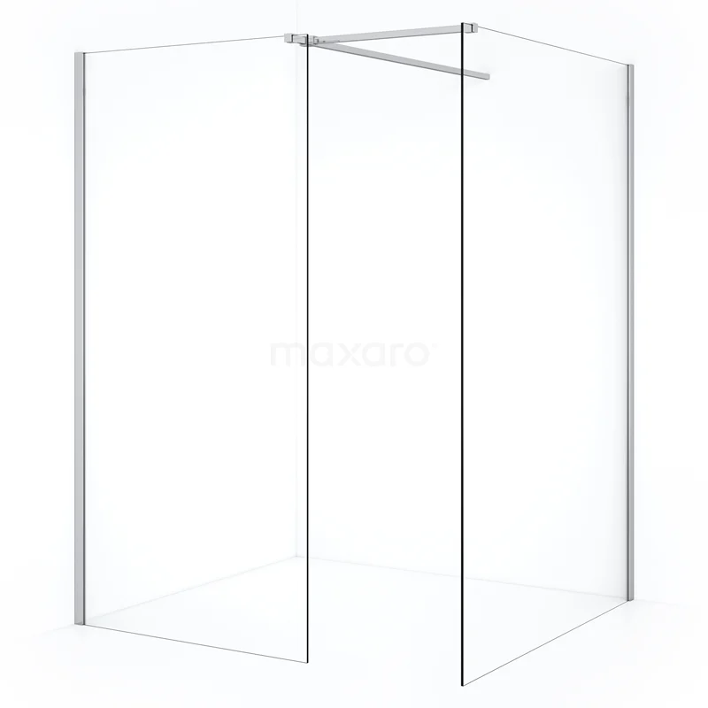 Diamond Walk-in shower | 130x100 cm Chrome Clear glass 2 fixed walls IDB1310510C